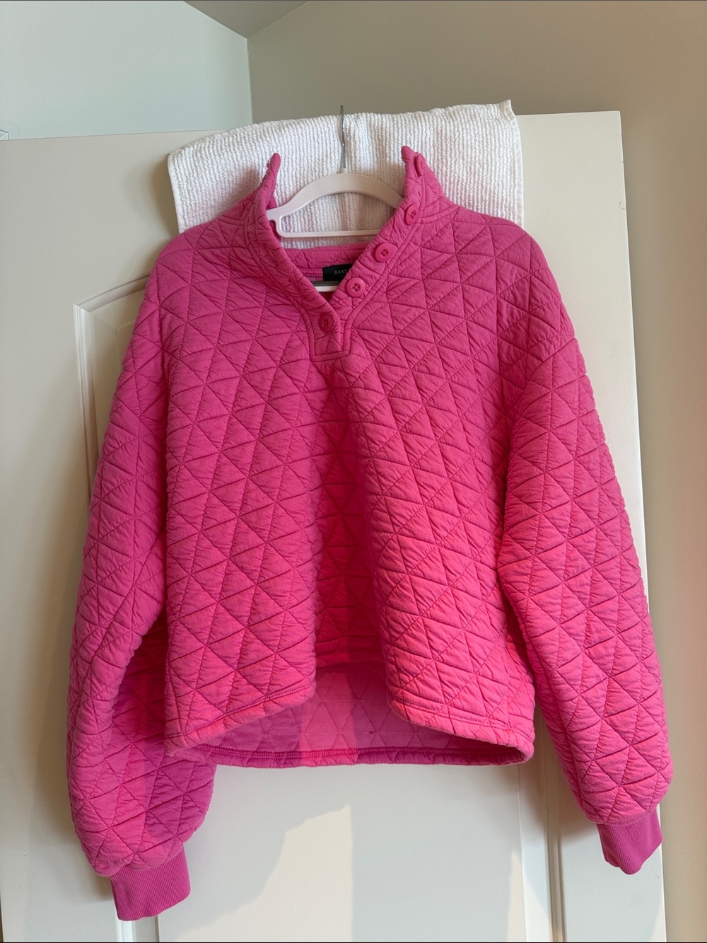 Sanctuary Quilted Pullover Jacket in Hot Pink